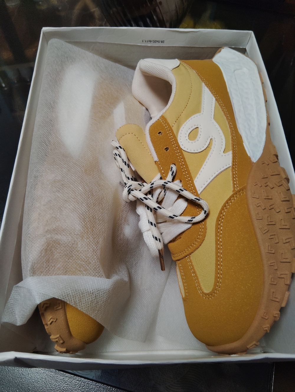 **" CASUAL TAN & WHITE FASHION SNEAKERS**💛🤍💛🤍💲💲💲💲💲 - Picture 3 of 13